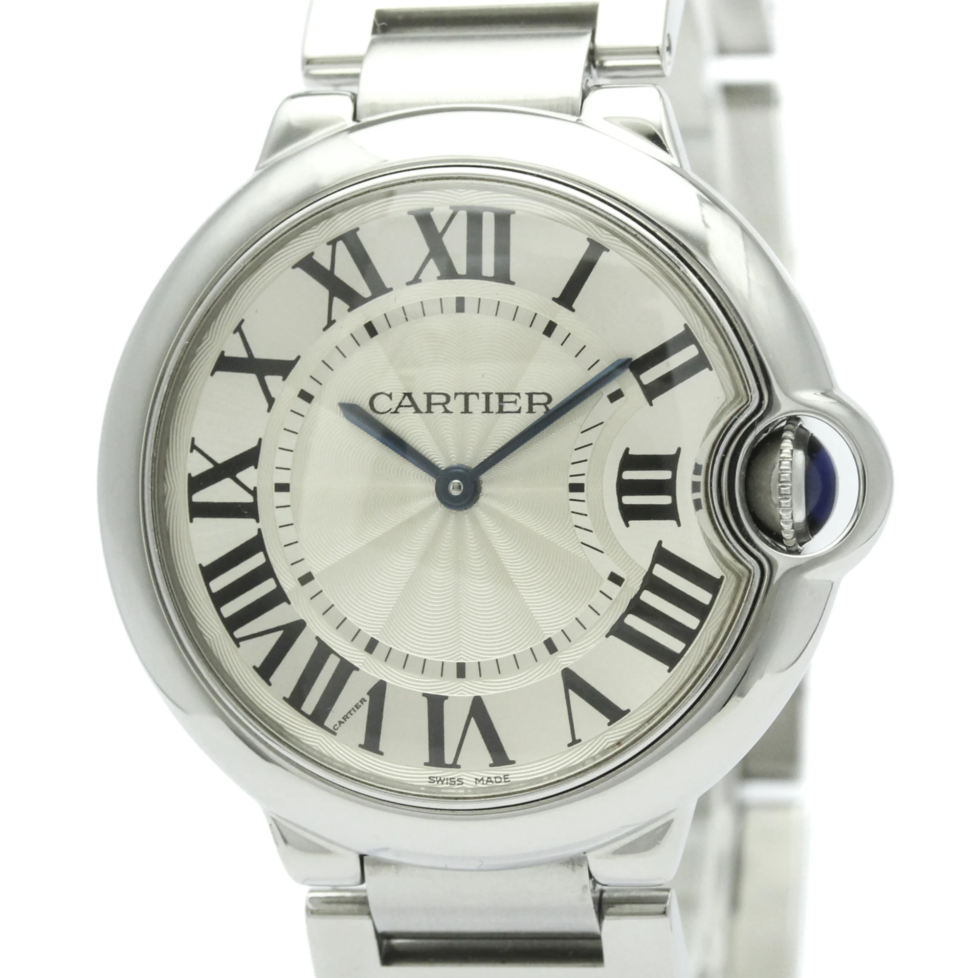 Cartier Ballon Bleu Mm Steel Quartz Mid Size Watch W69011z4 Polished